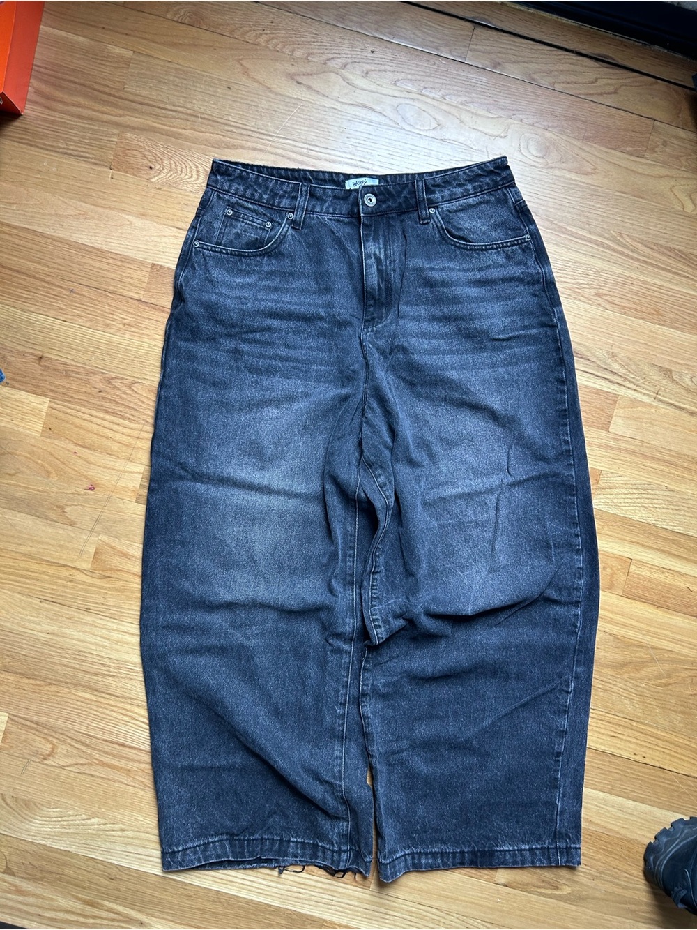 High-Waist Wide Leg Black Denim Jeans